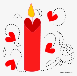 Candle With Hearts, Free Clip Art Image - Clip Art #3179841