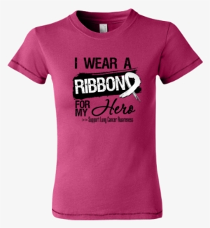 I Wear A Lung Cancer Ribbon For My Hero Shirts, Apparel - Supporting The Fighters Admiring The Survivors Honoring #3181579