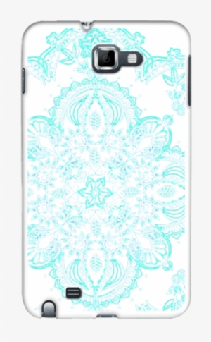 Aqua And White Lace Mandala - Mobile Phone #3183227