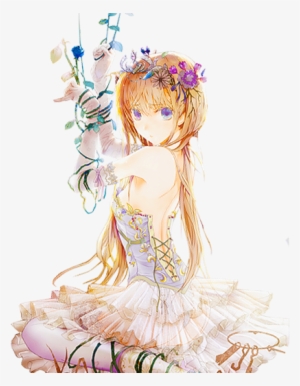 Flower Girl By Hibari Mx-d5g20ed - Anime Girl Render Flower #3183552