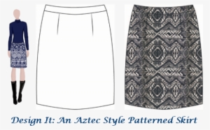 An Aztec Style Patterned Skirt - Miniskirt #3183693