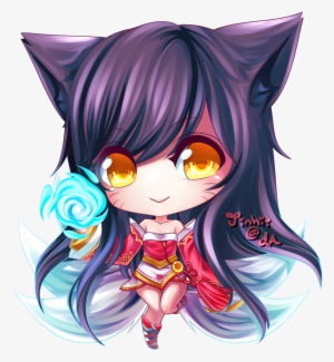 Clip Art Free Library Ahri Drawing Fox - Ahri Chibi Transparent #3184828