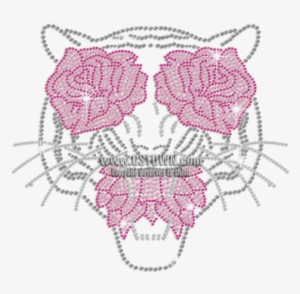 Unique Tiger Flower Eyes Iron-on Rhinestone Transfer - Tiger Flower #3184993