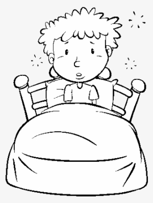 Dibujo De Niño En La Cama Para Colorear - Bambino Sul Letto Disegno #3185072