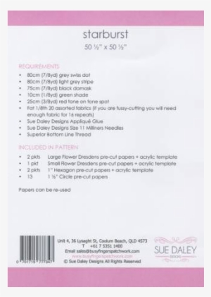 Sue Daley Starburst Pattern - Strawberry #3185481