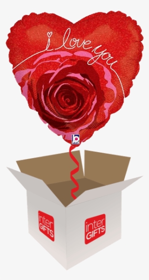 I Love You With Script Red Rose Heart - Transparent 60th Birthday Balloons Png #3187369