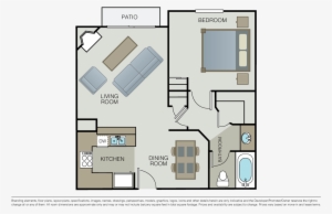1 Bed 1 Bath- Marbella View Single Bed Top View Png - Cochrane Village 1 Bedroom Floor Plan #3187983