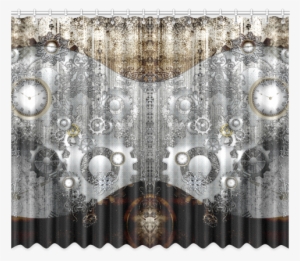Steampunk In Vintage Design Window Curtain - Steampunk, Clocks And Gears Beach Towel #3190365