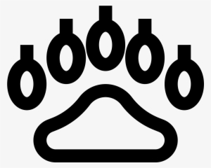 The Bear Footprint Icon, A Clear Profile Of A Bear - Sign #3192022
