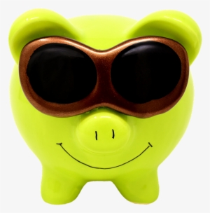 Piggy Bank, Sunglasses, Cool, Figure, Save, Ceramic - Piggy Bank #3192414
