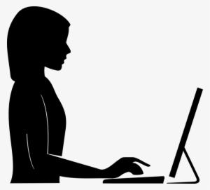 Arm-1293300 - Woman At Computer Silhouette #3192773