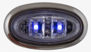 Mini Oval Clear Blue Clearance Marker Light With Stainless - Clearblue #3194015