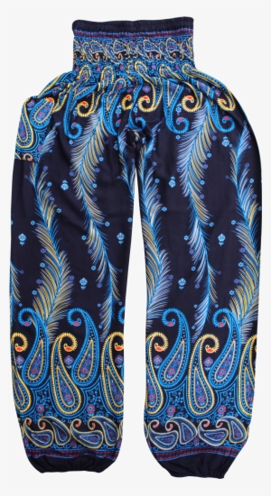 Blue Feather Harem Pants Bohemian Island - Harem Pants #3195437