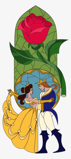 Beauty And The Beast New Logo Source - Beauty And The Beast Stained Glass Png #3196244