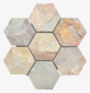 Lotus Multicolor Slate 5" Hexagon Mosaic - Tile #3197479