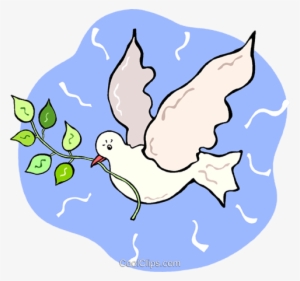 White Dove With An Olive Branch Royalty Free Vector - Clip Art #3197774