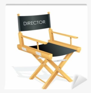 Vector Illustration Of Director Chair With Tag Wall - Illustration #3198175
