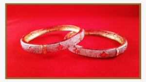 American Diamond Bangles Red Stones In Flower Shape - Bangle #3198891 American Diamond Bangles Red Stones In Flower Shape - Bangle #3198891