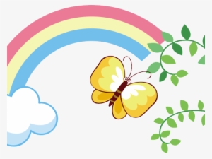 Rainbow Butterfly Clipart Png Text - Euclidean Vector #320575