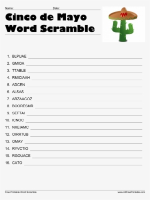 Cinco De Mayo Word Scramble Main Image - Cheesy Mayor Pet Society #320889