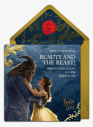 Send A Personalized Beauty And The Beast Invitation - Online Invitations Beauty And The Beast #322214