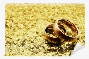 Wedding Bands On Gold Glitter With Copy Space Wall - Tapety Obraczki #322278