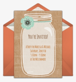 A Mason Jar Engagement Party Invite Free Printable - Wish List Rustic Ideas Template Png #322484