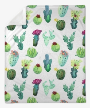 Watercolor Cactus Seamless Pattern - Cute Watercolor Cactus #322566
