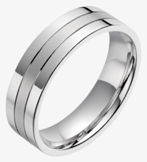 A Classic Mixed Finish Mens Ring In Platinum - Ring For Men Png #324334