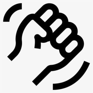 This Icon Shows An Outline Of A Fist Up To The Wrist - Punch Icon Black And White #324531