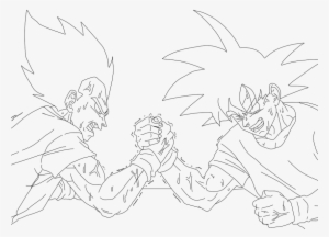 Goku E Vegeta By Blaackz - Line Art #325428