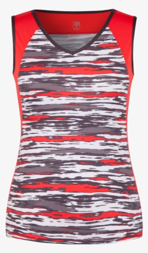 Asha V-neck Tank - Tail Painted Desert V-neck Tank Brush Stroke Te2213-a930 #326131