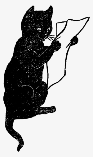 Funny Antique Black Cat Digital Download - Cat Clip Art #326448