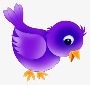 Finch Clipart Cute Bird - Purple Bird Cartoon #327785