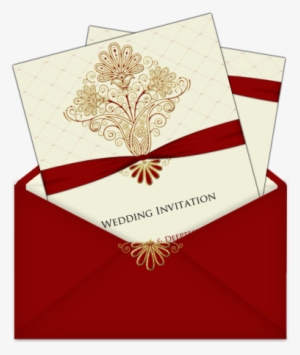 Maroon, Cream And Gold Card, In A Lovely Letter Style - Shadi Card Design Png #327952