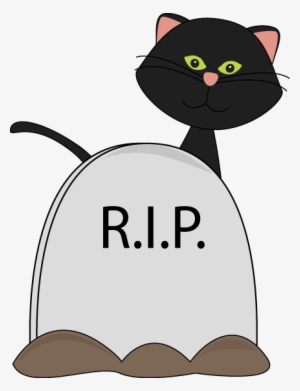Halloween Black Cat And Rip Tombstone Clip Art - Tombstone Clip Art #328010