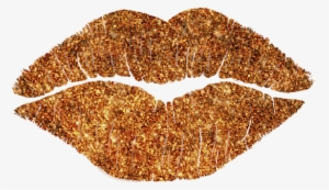 Rose Gold Texture Kiss Lipstick On Pouty Lips Fashion - Sticker #328667