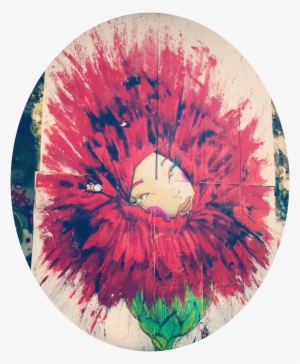 Sticker Graffiti Flower Girl Streetart - Circle #329405