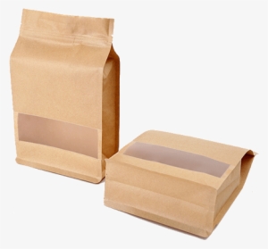 Food Packaging Block Bottom Brown Kraft Paper Bag With - Kraft Paper #3201170