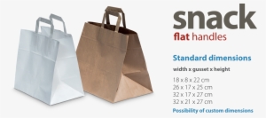 Snack Flat Handles Paperbag - Paper Bag Flat Handle Height #3201391