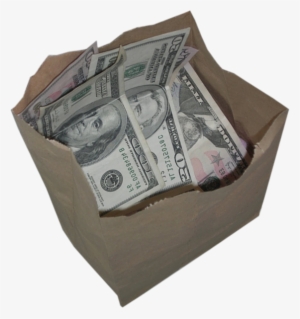 Brown Paper Bag Money - Crisp New 50 Dollar Bill Pink Orange Mirror Image #3201518