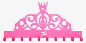 Disney Princess Tiara Runner Pink Sparkle 10 Hook Medal - Tiara Silhouette #3201601