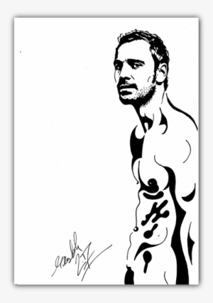 Michael Fassbender Indian Ink Drawing On A4 Card £100 - Drawing #3201909