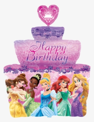 Disney Princess Super Shape Foil Balloon - Disney Princess Happy Birthday Cake #3202118