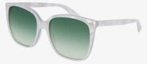 Gg0022s-004 White Sunglasses / Green Gradient Lenses - Gg0022s 004 #3202241
