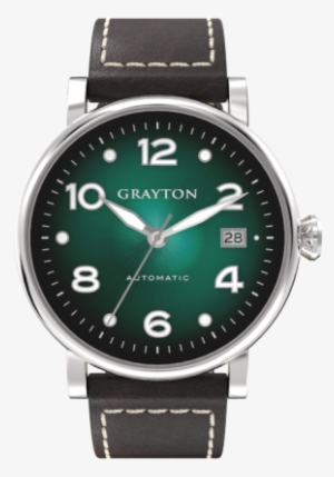Green Gradiant Dial With Brown Leather Automatic Watch #3202419