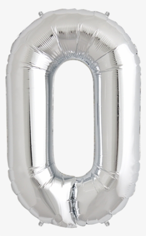 34" Silver Zero Foil Balloon - Silver Balloon Numbers Png #3202590