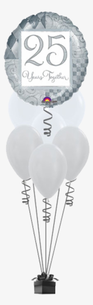 Silver Annv Active Balloon1 - 25 Years Together Mylar Balloon - 46cm #3203044
