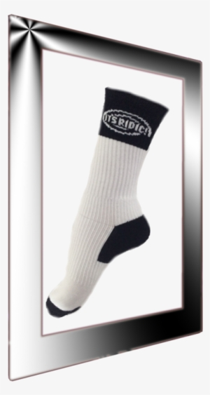 White And Black Crew Socks With Arch Support - Sock #3204062