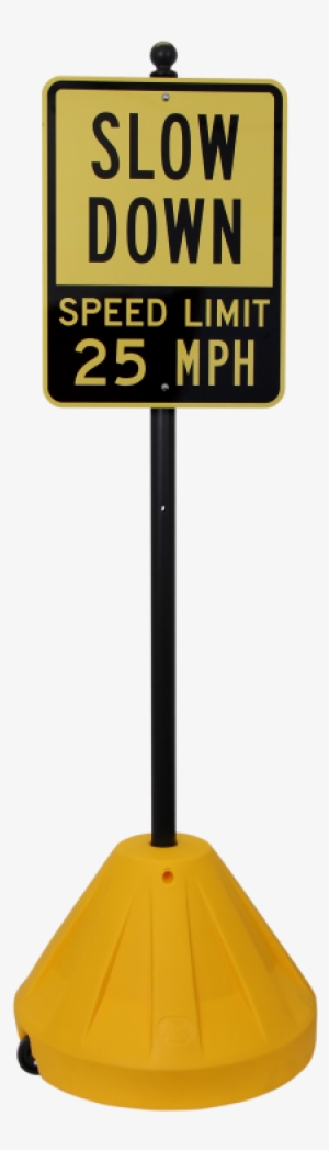 Yellow Roll 'n' Pole Sign Holder With 66in #3204362